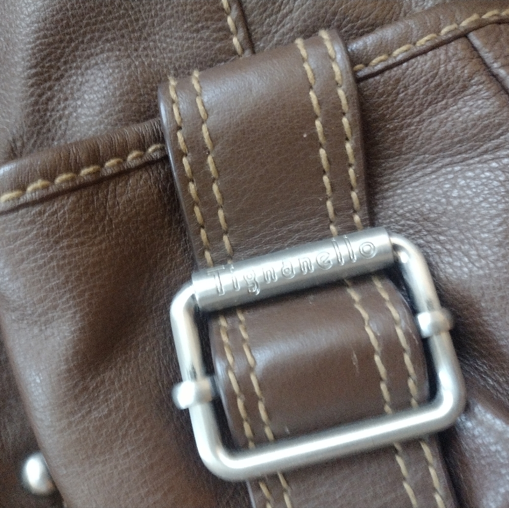 Tignanello Brown Leather Hobo Shoulder Bag - Picture 2 of 4